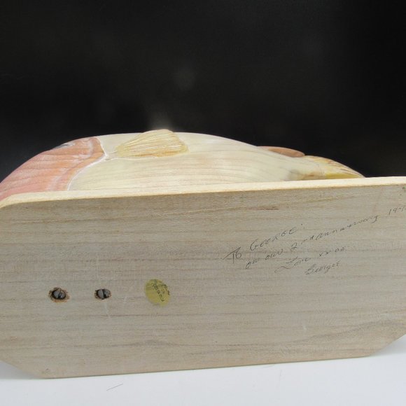 LARGE WOOD CARVED FISH.  APPROX. 15 X 9 INCHES. - Picture 8 of 10